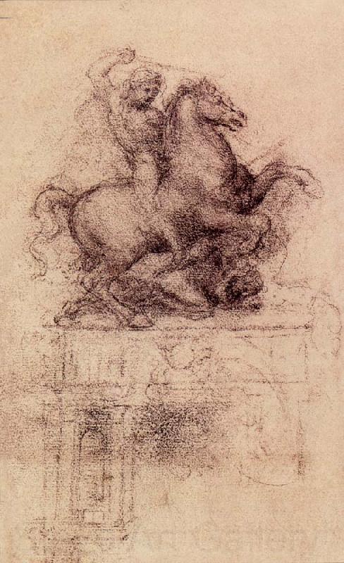 LEONARDO da Vinci Study Fur the Trivulzio-monument France oil painting art